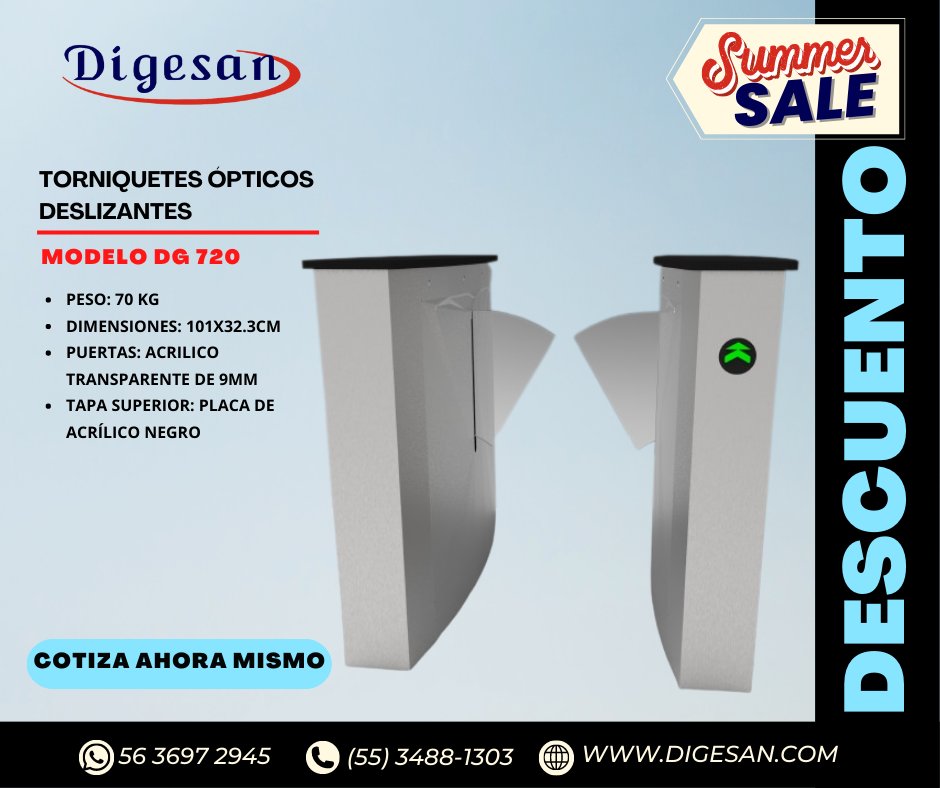 DigesanMx's tweet photo. 😎🌞Este #verano #Digesan pone en promoción diferentes tipos de torniquetes, no lo dudes y adquiere el tuyo en este #SummerSale 👉 https://t.co/YqvUn57Sno
.
.
#veranodigesan #controldeacceso #fabricantesmexicanos #torniquetes https://t.co/VWIAdBjHWO