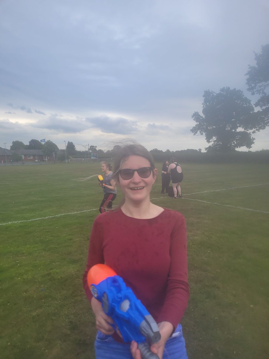DerwenBen's tweet photo. Not quite the scorching weather we'd hope for, but the waterfight was great fun nonetheless! Safe to say, I got absolutely soaked 😂 hope everyone had a great time! @SteveE_Derwen @DerwenCollege https://t.co/0nGLBLmvOh