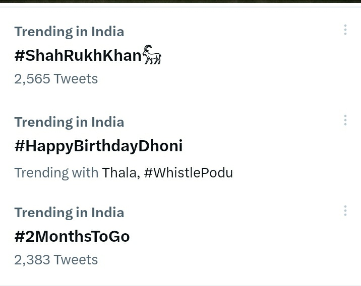 Karthik49752719's tweet photo. FucK ๐ฅต๐ My both fav are trending on Top
MSD ๐ SRK โค๏ธ
#2MonthToGo #HappyBirthdayDhoni https://t.co/qnULBCtW8d