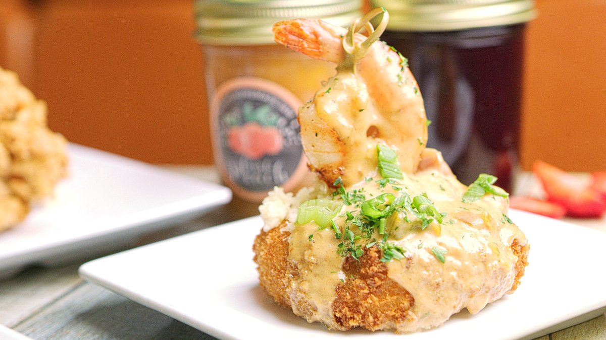 We don't like to play favorites, but.... Shrimp Grit Cake