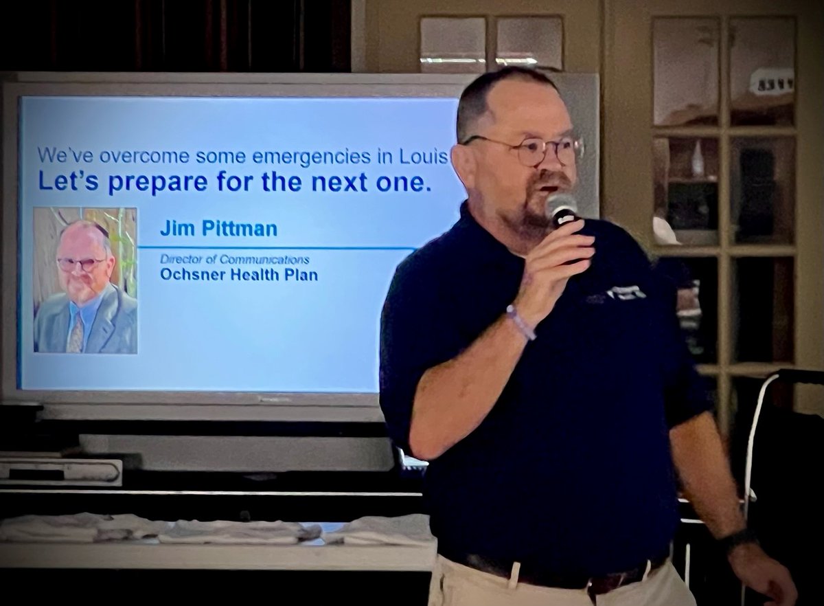 OchsnerHP's tweet photo. This morning our Director of Communications, Jim Pittman, had the pleasure of serving as the warmup act for BINGO at the Council on Aging at the Harahan Senior Center. He presented 'We've overcome some emergencies in Louisiana - Let's prepare for the next one.' to a full house. https://t.co/xA2FZPHYZK
