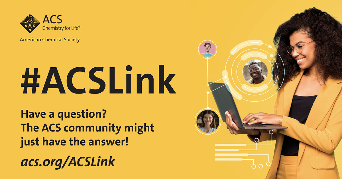 AmerChemSociety's tweet photo. #ACSLink provides an easy way to connect with the global ACS community online, as well as the opportunity to ask questions or provide answers so others can benefit from your expertise. Check it out today at https://t.co/yKHpegLsQb #Chemistry #ChemTwitter https://t.co/m08NWuaUAS