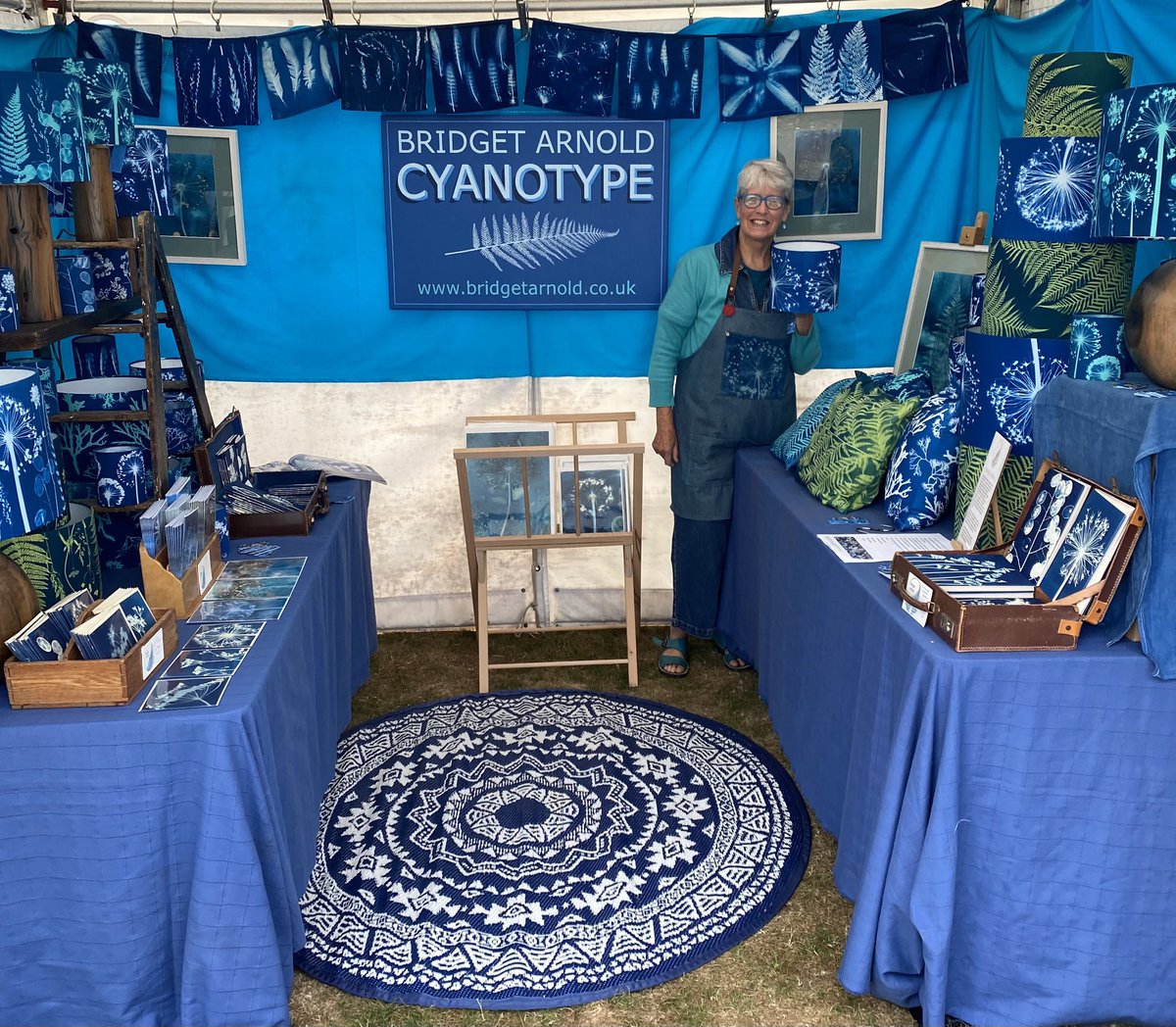ArnoldBridget's tweet image. My Cyanotype stand is no 52 in @exetercraftF Open 9.30- 5.30 Friday 7 July and 9.30-5 on Saturday 8 July Do you think it is blue enough?  #visitexeter