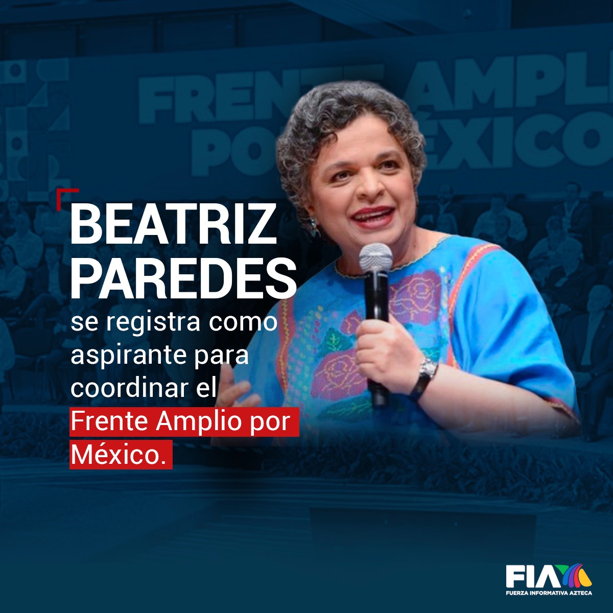 AztecaNoticias's tweet photo. #IMPORTANTE | @BeatrizPRangel_  acudió esta tarde a registrarse como aspirante a ser responsable del #FrenteAmplio por #México.

Fue recibida con aplausos. https://t.co/JaF8e818xC