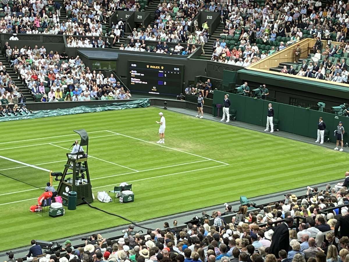 Let’s go, Andy….<a href="/andy_murray/">Andy Murray</a> <a href="/Wimbledon/">Wimbledon</a> #centrecourt #thechampionships #tennis