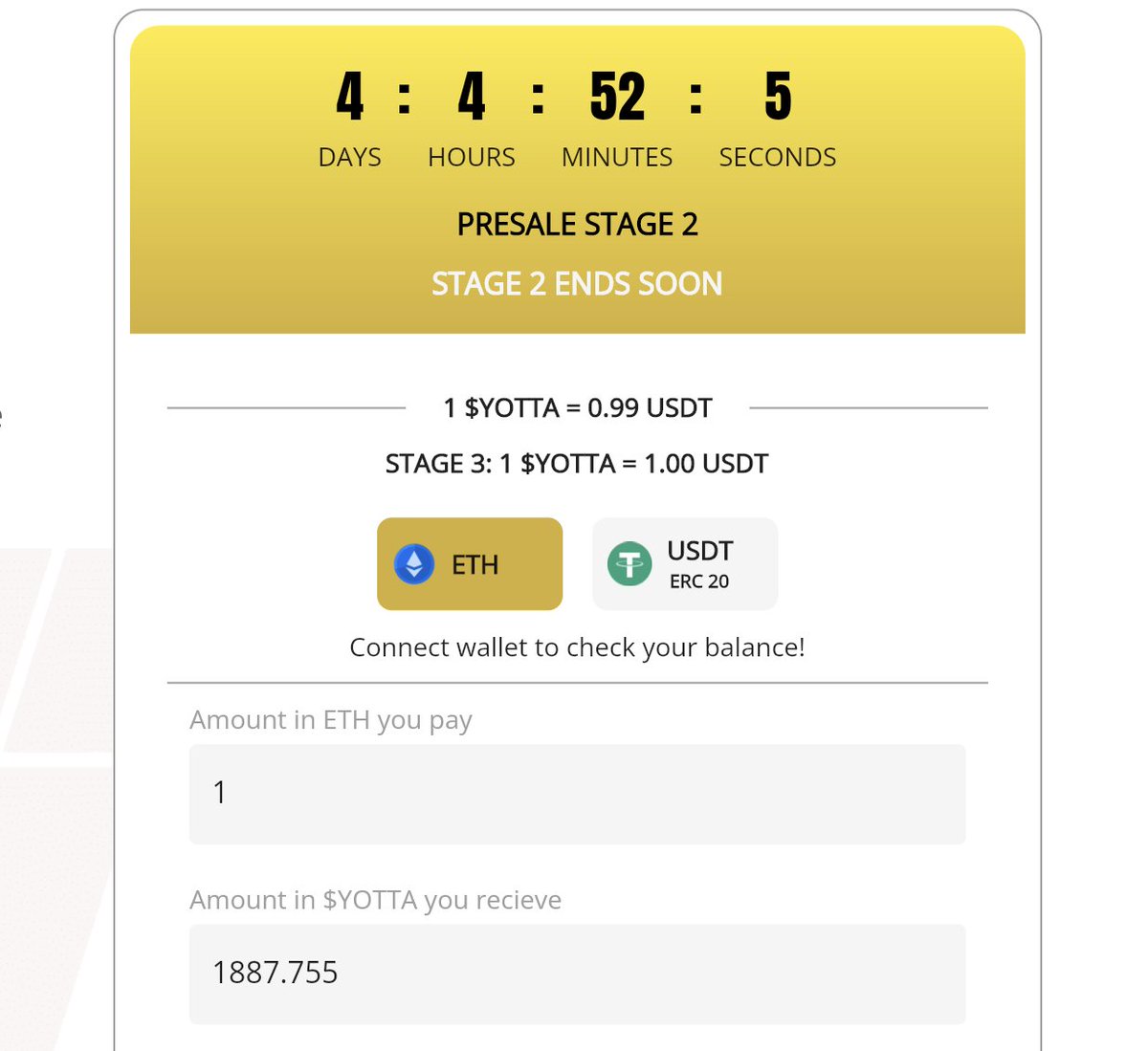 yottatoken's tweet photo. Yotta is on Pre-Sale Stage 2
Symbol: YOTTA
Price: 0.99 USDT

Hurry Up!!!
Visit https://t.co/o0dmVFmr9x https://t.co/6ytrYVmrmy