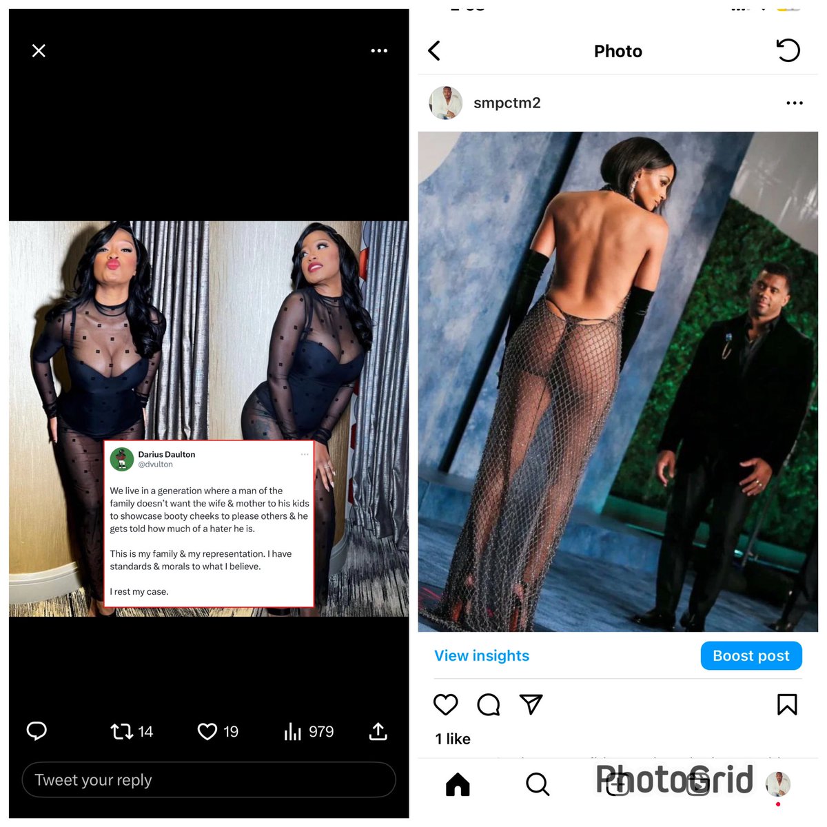 Simply put choose your person-ale wisely . U got confident men that’ll adore u then u got men That’ll embarrass y’all. Know who u with and what they will and won’t do and make sure they know what u will and won’t accept . I’m keke situation they both right and they both wrong