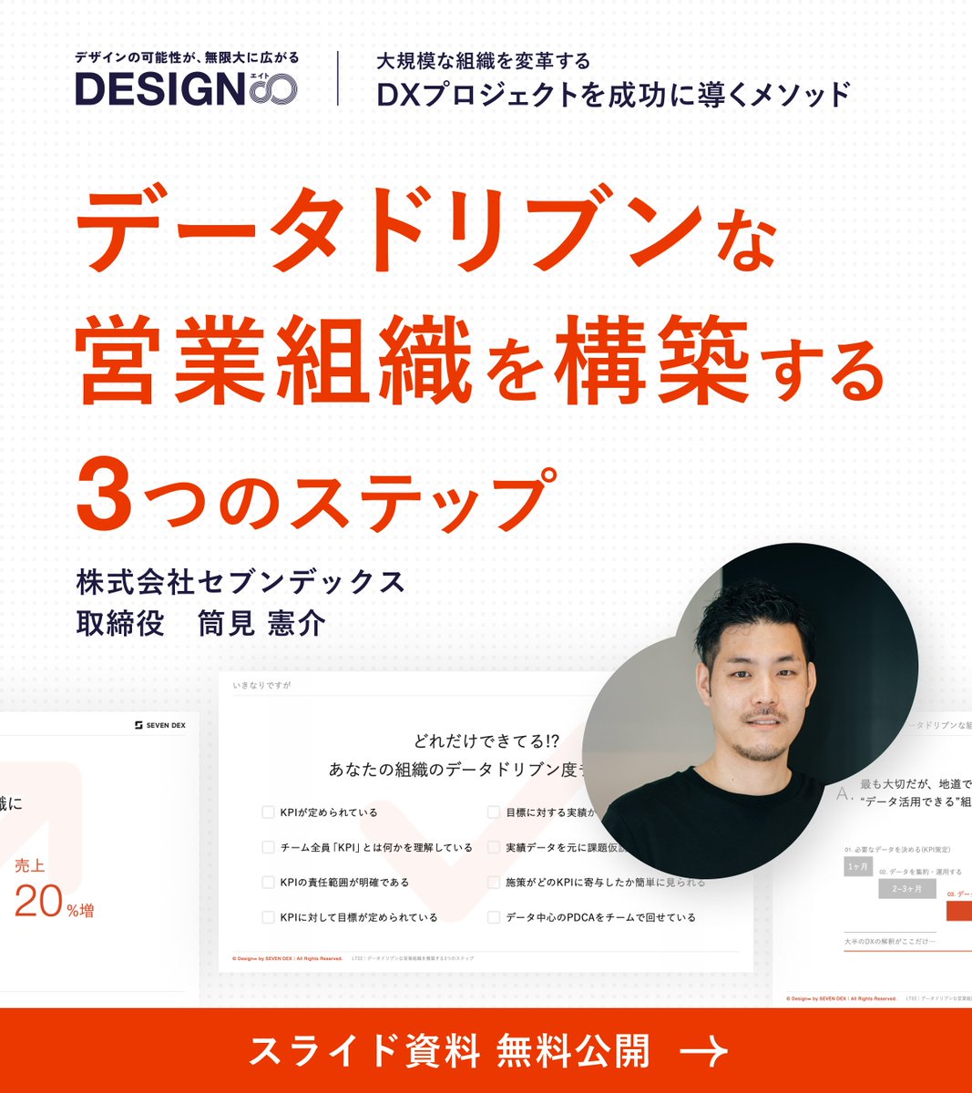 sevendex_inc's tweet photo. ✅ どれだけできてる！？あなたの組織のデータドリブン度チェック

／
データドリブンな営業組織を構築する
３つのステップをご紹介！
＼

▼ スライド資料｜無料公開
https://t.co/AsJV9zPirF https://t.co/DdxL0b2C7j