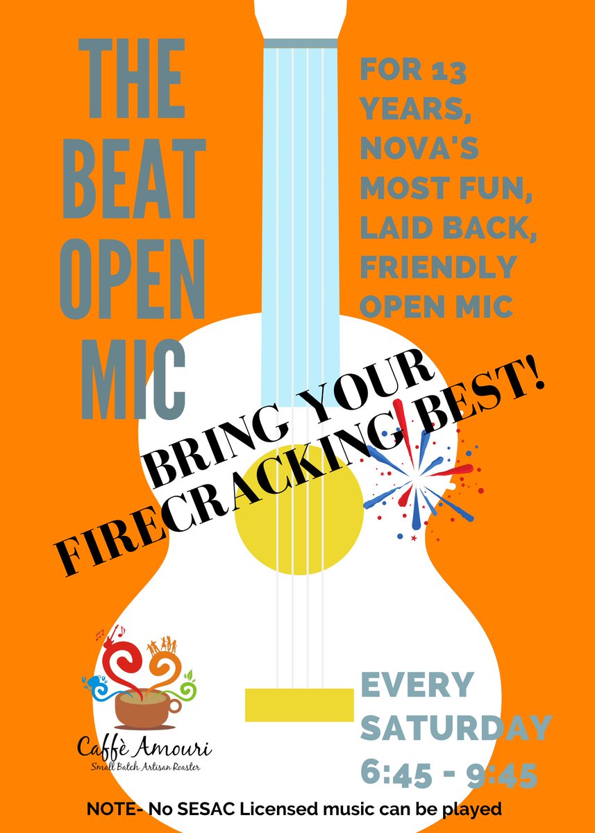 C'mon by...
Join the fun!
Perform or just sit back, listen and make new friends!
Every Saturday - 6:45 to 9:45
