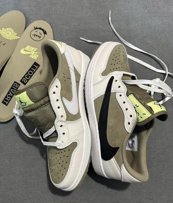 SneakerVisionz's tweet photo. Travis Scott x Air Jordan 1 Low Golf 'Neutral Olive' Releasing October 13th 🌵 https://t.co/BCwOFEAkiQ