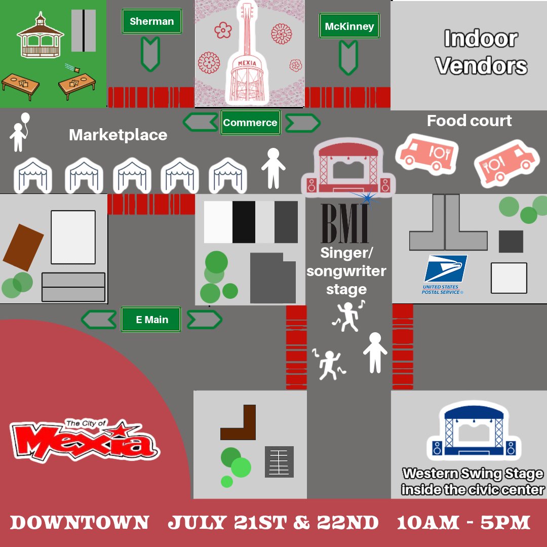 cindywalkerdays's tweet photo. A little preview our downtown Mexia setup during Cindy Walker Days! Then head on over to Old Fort Parker in the evening for live music and a whole lotta fun! Tickets are at https://t.co/zqdcKdGlcm https://t.co/3lfSRNusFP