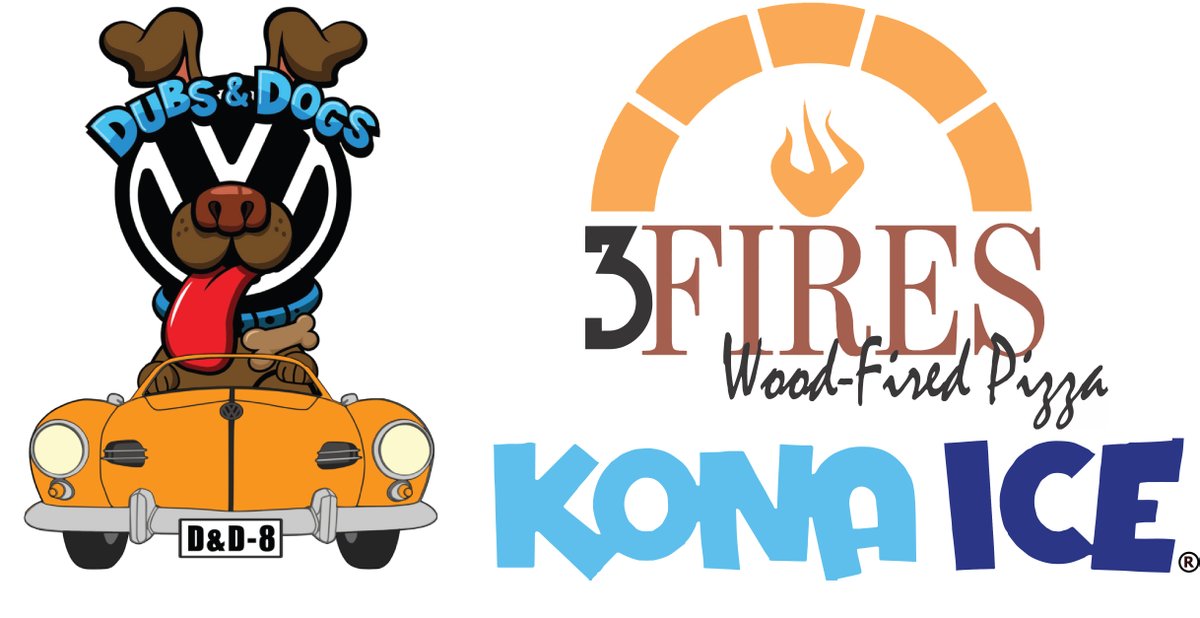 TheBAAC's tweet photo. While we're gearing up for this weekend's big event, let's take a moment and thank 3 Fires Oven Pizza and Kona Ice for sponsoring the 8th Annual Dubs &amp; Dogs Volkswagen Car Show! https://t.co/SW8QnrWtJQ
