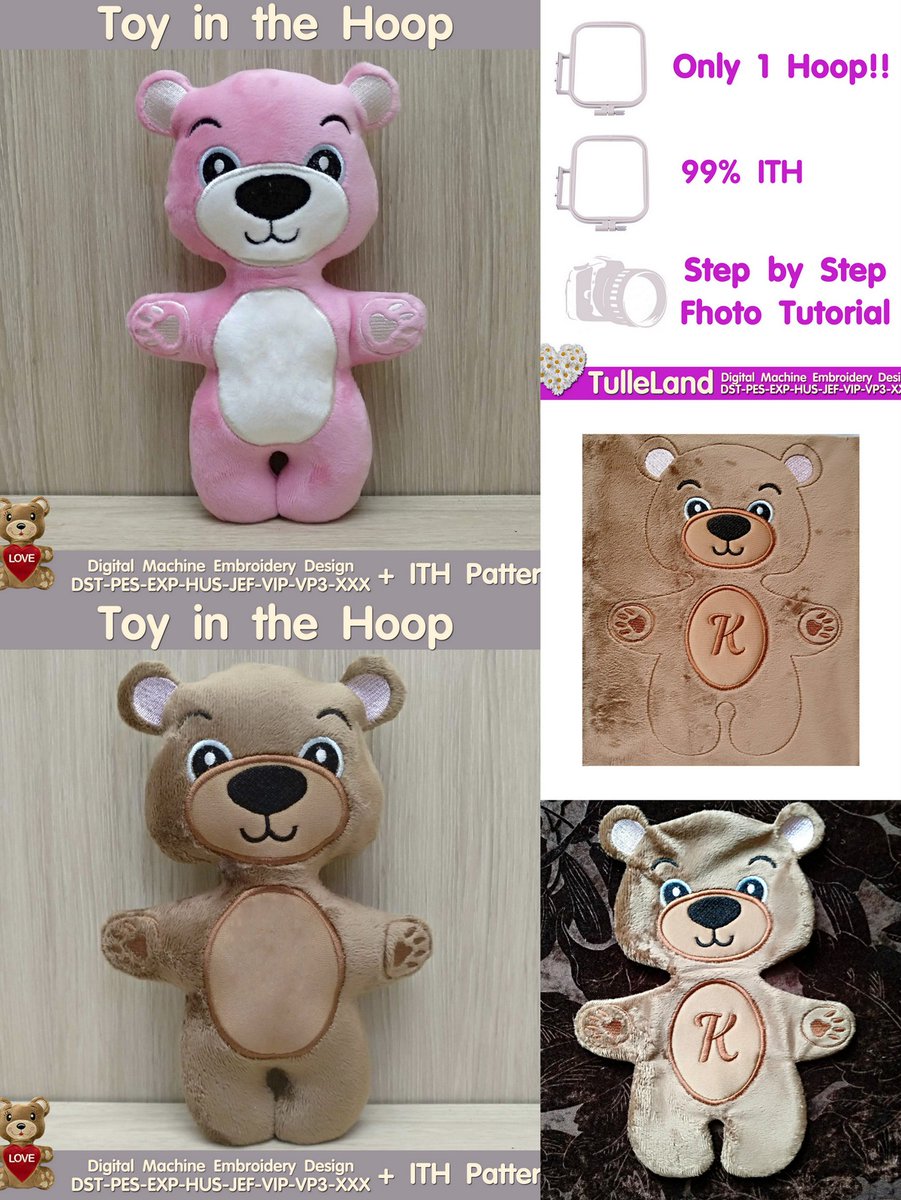 klipper45105723's tweet photo. Bear stuffed toy In The Hoop Machine embroidery design
https://t.co/1lM6jLCTA2
#TulleLand #embroiderydesign #machineapplique #machineappliquedesign #embroiderydesigns #embroideryhoop #mashineembroiderydesign #machineembroidery #digitizingembroidery https://t.co/lIYx463y3k