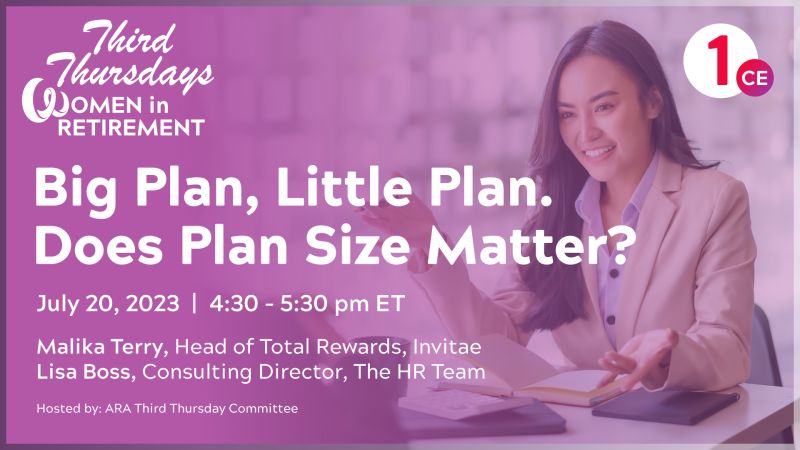 We are ready to jump into the upcoming Third Thursday #WiRC discussion on plan size with Malika Terry and Lisa Boss!  DOES the size of the plan really matter? What are the similarities and  what are the differences between large and small plans? Let's find out  together!