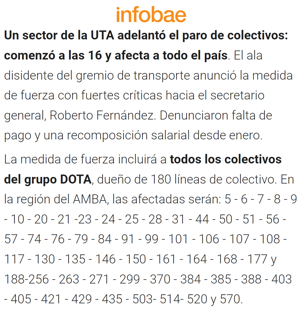 porquetendencia's tweet photo. "DOTA":
Porque informan que un sector de la UTA adelantó el paro de colectivos https://t.co/DpDeRRIKWL