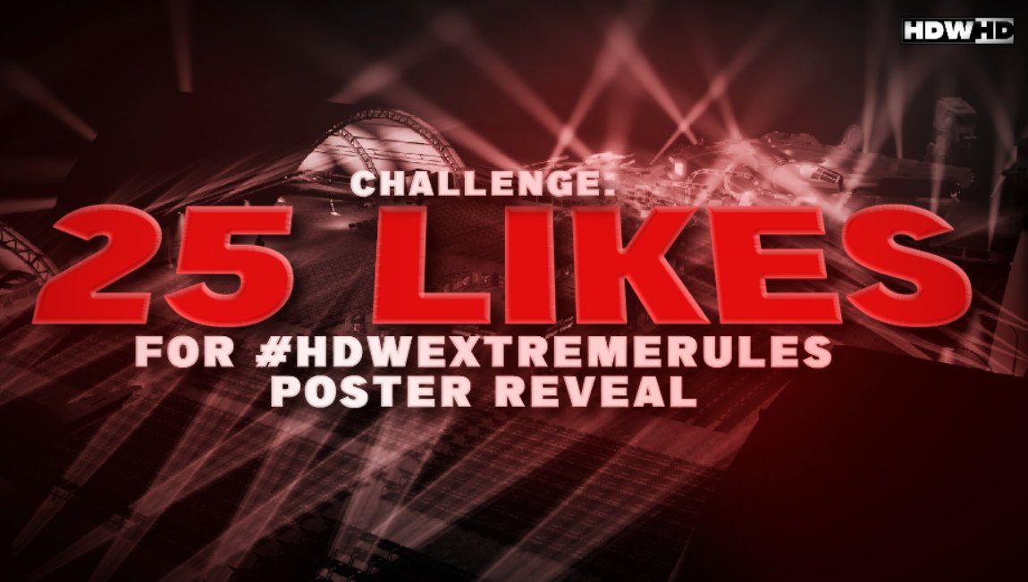 HDW_RBLX's tweet photo. A CHALLENGE.

For 25 likes on this tweet, you will get to see the #HDWExtremeRules poster TONIGHT.

If not, the poster will be revealed on #SundayNightRage 🤷‍♂️.

Make your call! https://t.co/ntyHCMjvq3