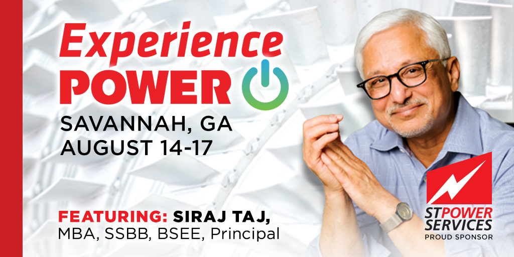StpscPower's tweet image. Will we see you at Experience Power in Savannah, GA August 14-17? ST Power Services Principal Siraj Taj will be presenting a case study on thermal power optimization to maintain power system stability.