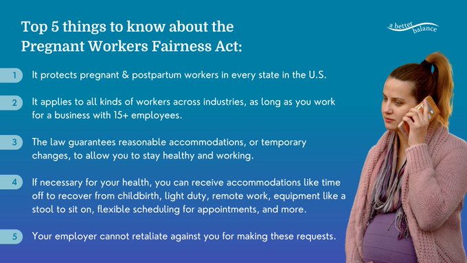 USbreastfeeding's tweet photo. The @WHD_DOL @WB_DOL and @USEEOC are teaming up with local partners for a series of webinars on federal and state workplace protections for pregnant and postpartum workers. 

Join the Tennessee webinar on July 11, from 2-4 p.m. ET: https://t.co/BDJybBUTC4?

#PUMPAct #PWFA https://t.co/TBscU0OspC