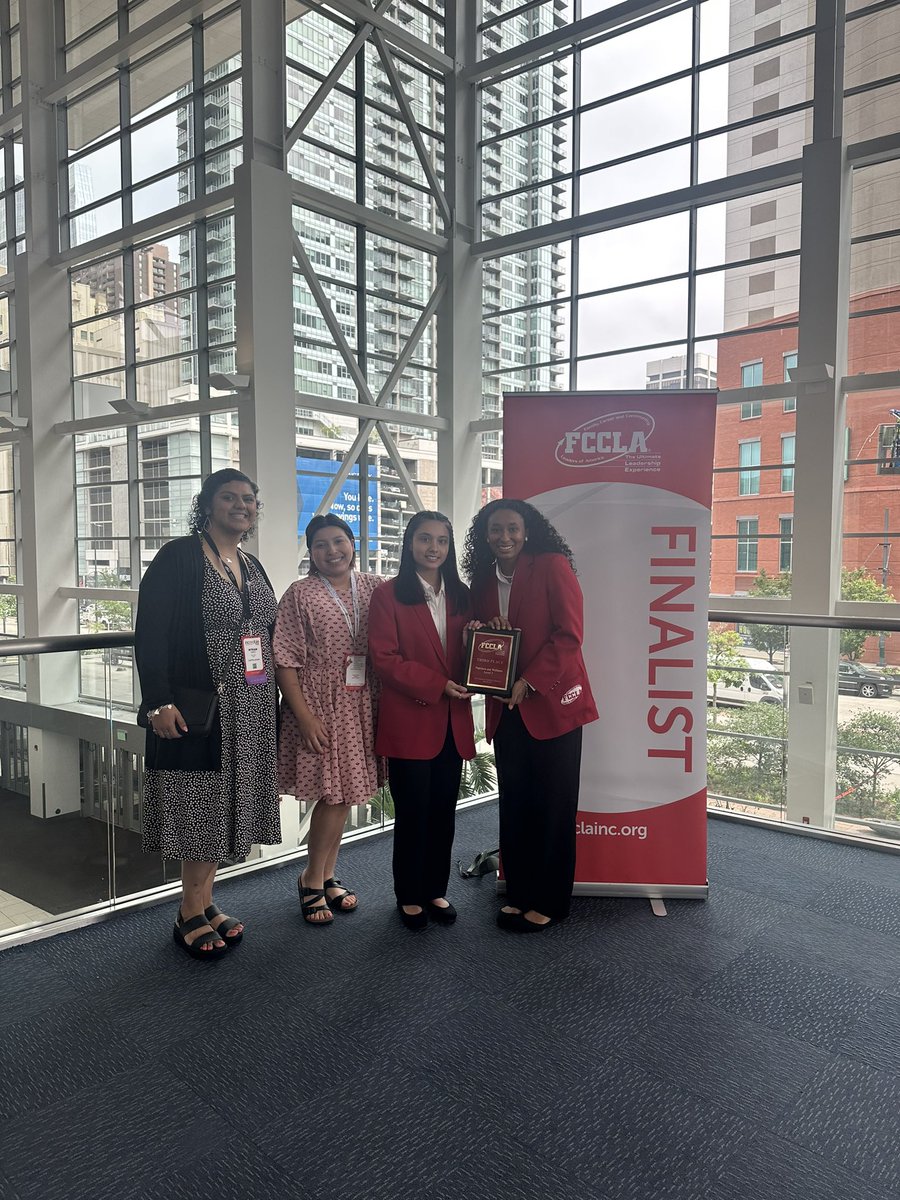 rowe_fccla's tweet photo. Congratulations to @rowe006 FCCLA members Nila Cortez and Luanice Rivera for placing 3rd place in the NATION in  the FCCLA Nutrition and Wellness Star Event in Denver, Colorado #NLC23 This is a huge accomplishment!! 🎉🏆 @McAllenISDCTE @RoweCTE_CRivera @aechsculinary @fcs_m_garza https://t.co/mMczoGPah1