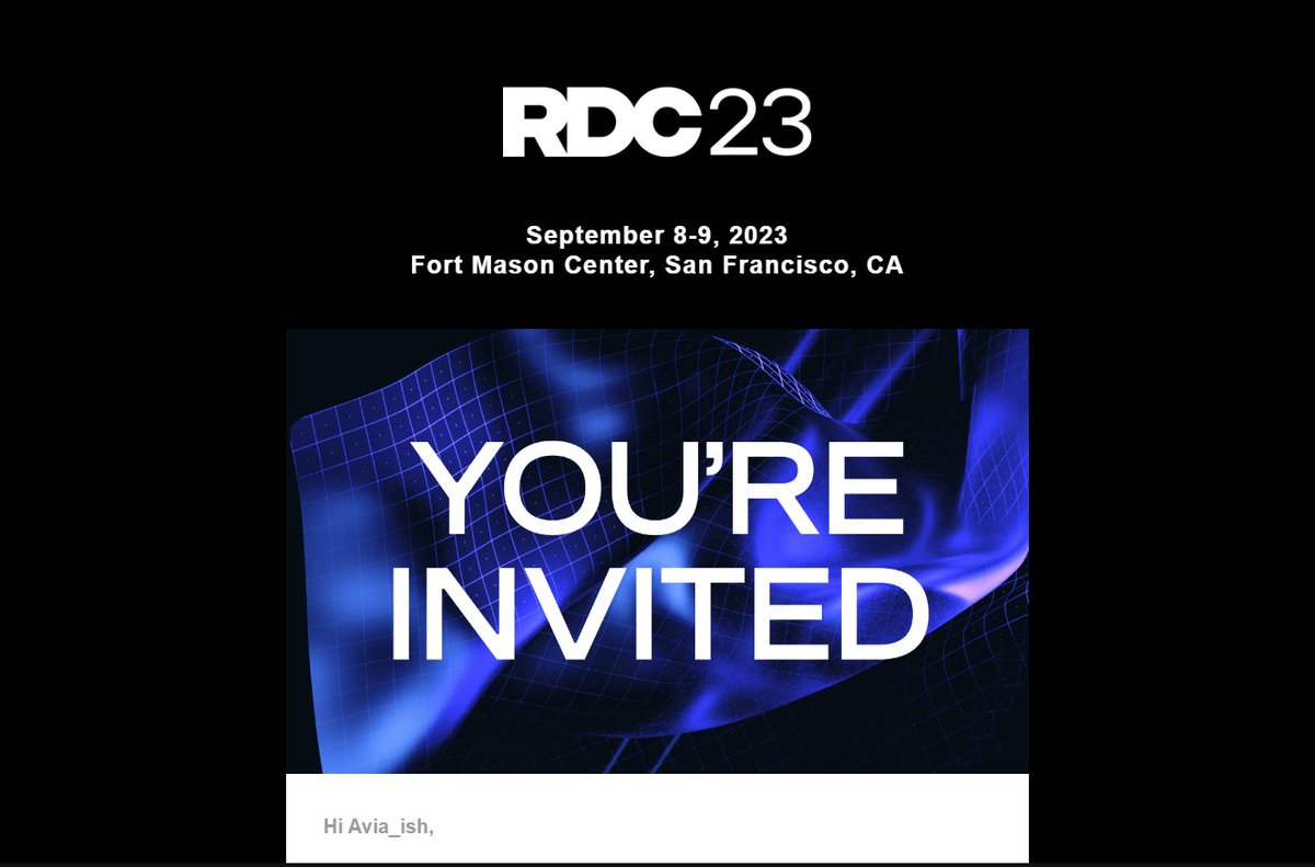 Very excited to be headed back to RDC for the second year in a row in person. #RDC23 here we go!