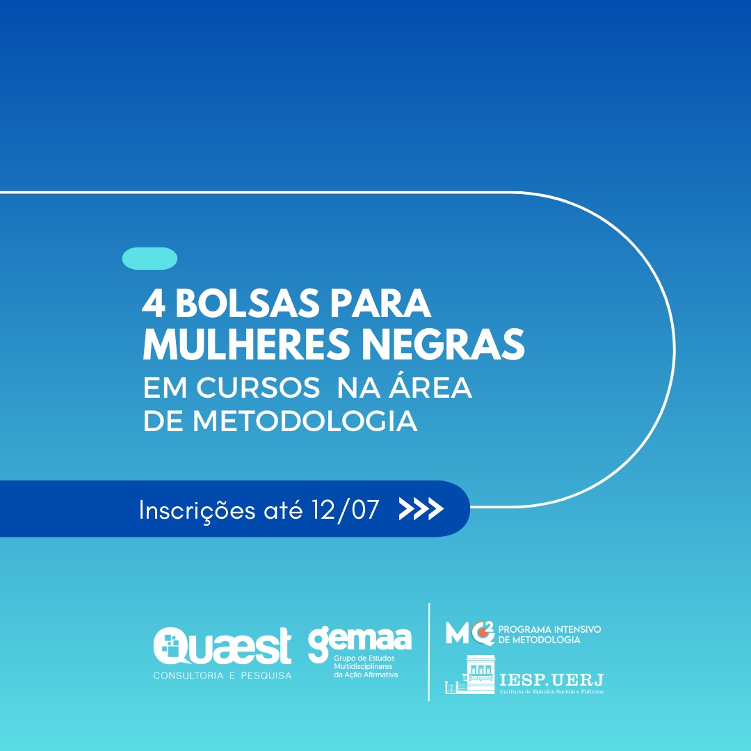 GEMAA_IESP's tweet photo. O Gemaa se juntou com a @quaestpesquisa para oferecer bolsas e auxílio de 2k p/ mulheres negras interessadas em um dos módulos oferecidos pelo Curso de Métodos Quantitativos da @ufmg  (MQ) e/ou pelo Curso de Inverno do @uerj_iesp. https://t.co/mwA3vWvqND