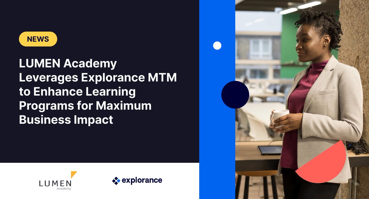 explorance's tweet image. LUMEN Academy has chosen Explorance Metrics that Matter to assess the effectiveness of its learning programs, and prove the business impact of learning to customers – hubs.la/Q01WW06J0

#FeedbackAnalytics #PeopleInsight #LearningMeasurement #LearningAndDevelopment