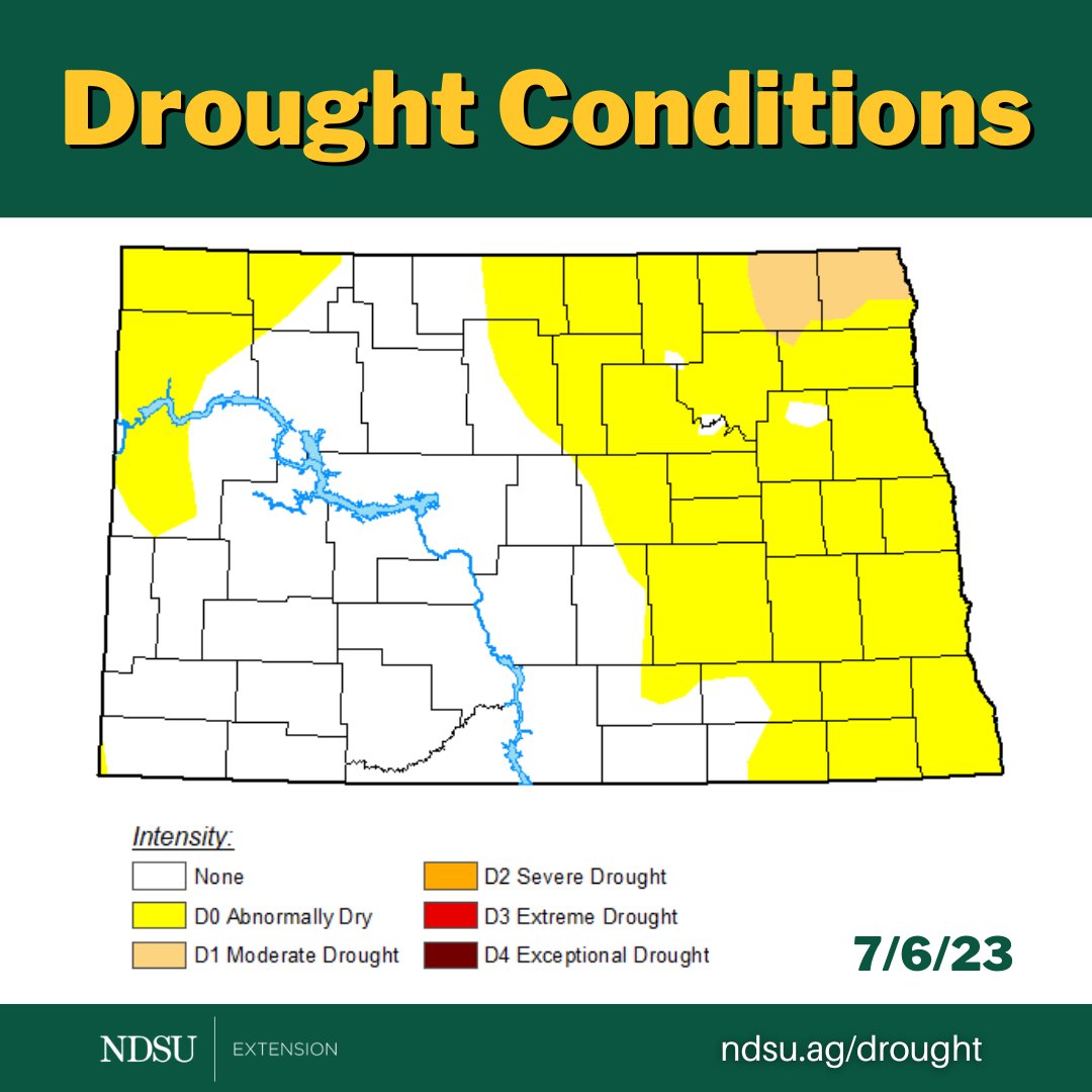 Updated #drought conditions for North Dakota 7-6-23