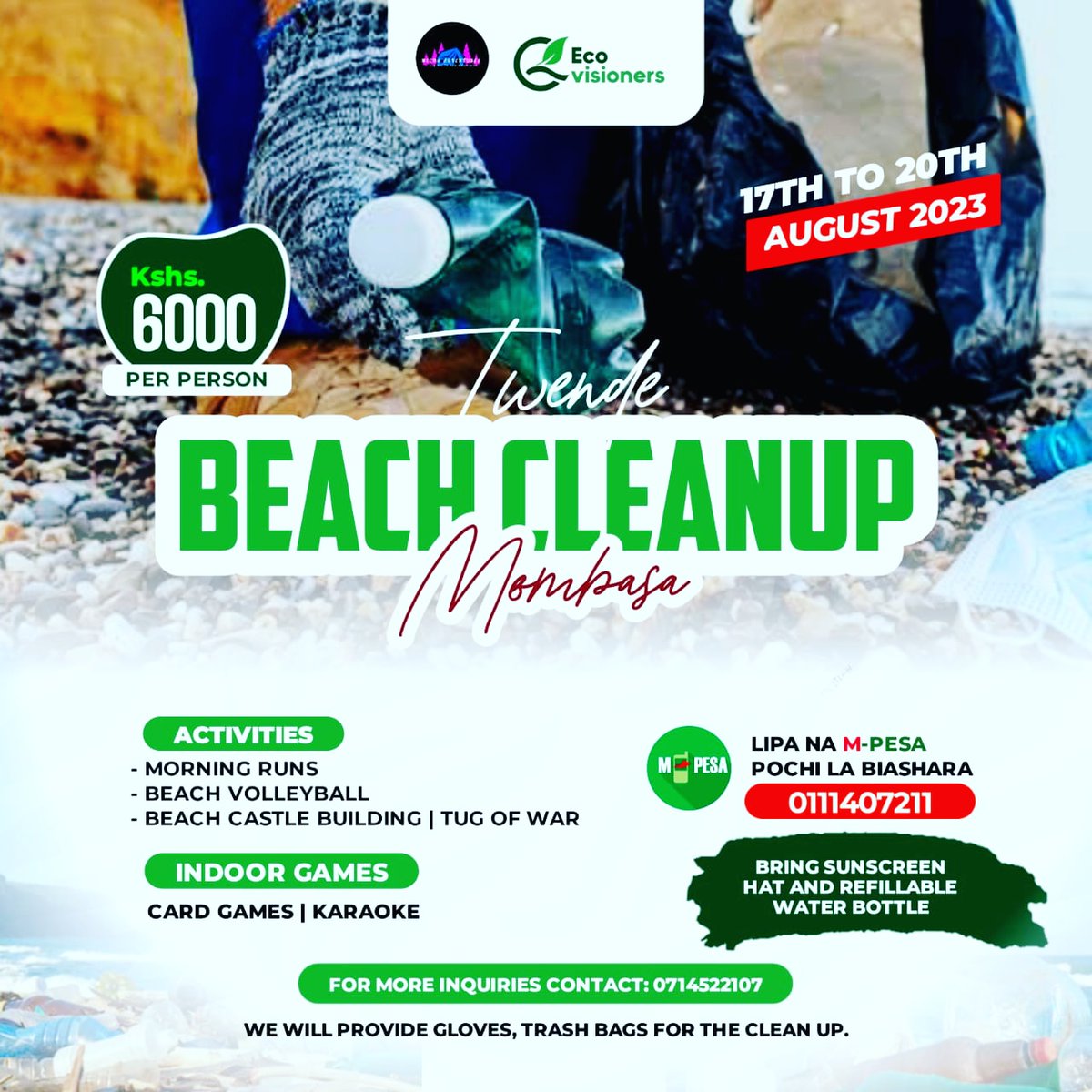 In every step there is an action. Join me and my team <a href="/eco/">Eco</a>.visioners together with <a href="/_koi/">Coelhinho</a>.ra in collaboration with <a href="/mecha/">めか@10y＆7y</a>.adventures.kenya as we embark on the Grand Beach Clean up this year as we all work towards a climate resilient Kenya 🇰🇪  DM me for more details.
#ClimateAction