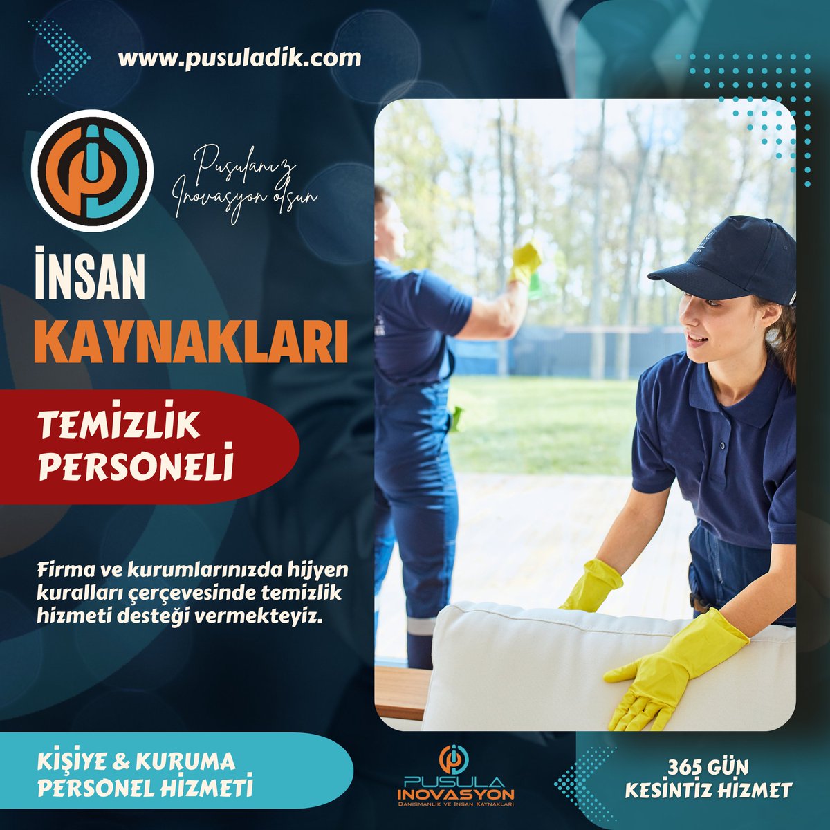 pusuladik's tweet photo. 🧭Pusula İnovasyon - İK Hizmetlerimiz
📝Temizlik Personeli
📍Firma ve kurumlarınızda hijyen kuralları çerçevesinde temizlik hizmeti desteği vermekteyiz.

#Pusulaİnovasyon #PiDijitalMedya #İnsanKaynakları #TemizlikPersoneli https://t.co/BxuHrdRwkq