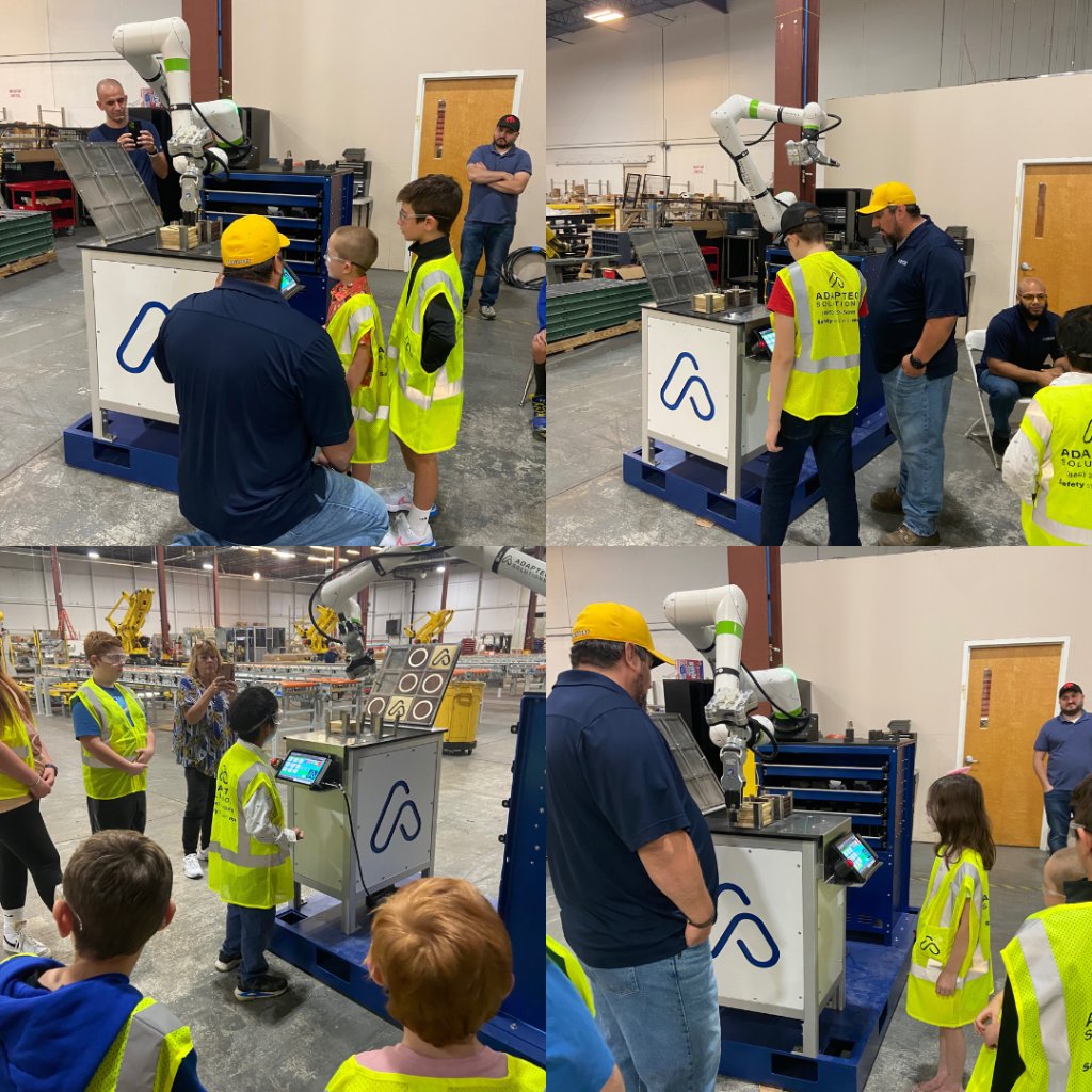 adaptecsolution's tweet image. Last week, we had an amazing time hosting Take Your Child to Adaptec Day! Our kids saw behind the scenes of our current robotic builds. They learned about programming robots and even challenged our CRX to tic-tac-toe!