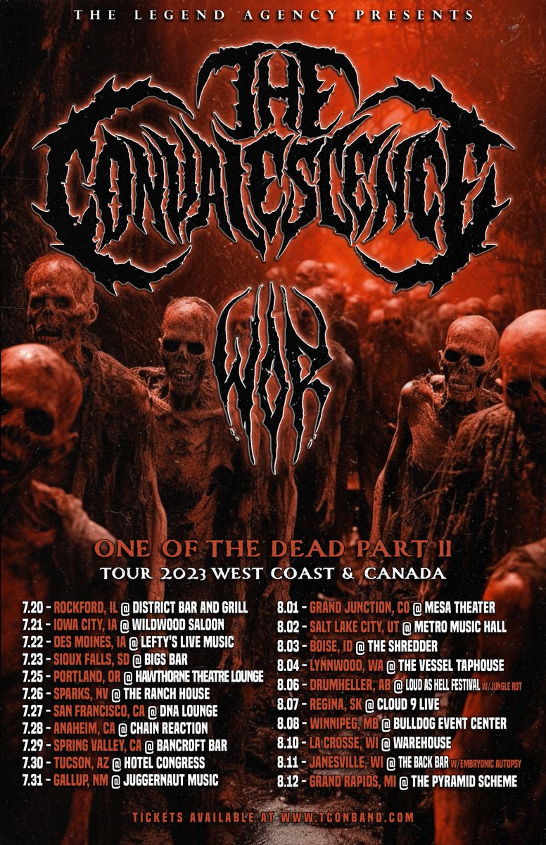TCONband's tweet photo. We're only 2 weeks away from kicking off the "One Of The Dead Tour: Part 2" with support from our friends in WoR!!!
Get Tickets & VIP at https://t.co/Jc1MRLkhk5
#TheConvalescence #WoR #OneOfTheDead2 #Deathcore #DeathMetal #USATour #CleopatraRecords #ExtremeManagementGroup https://t.co/QpRflv8E2i