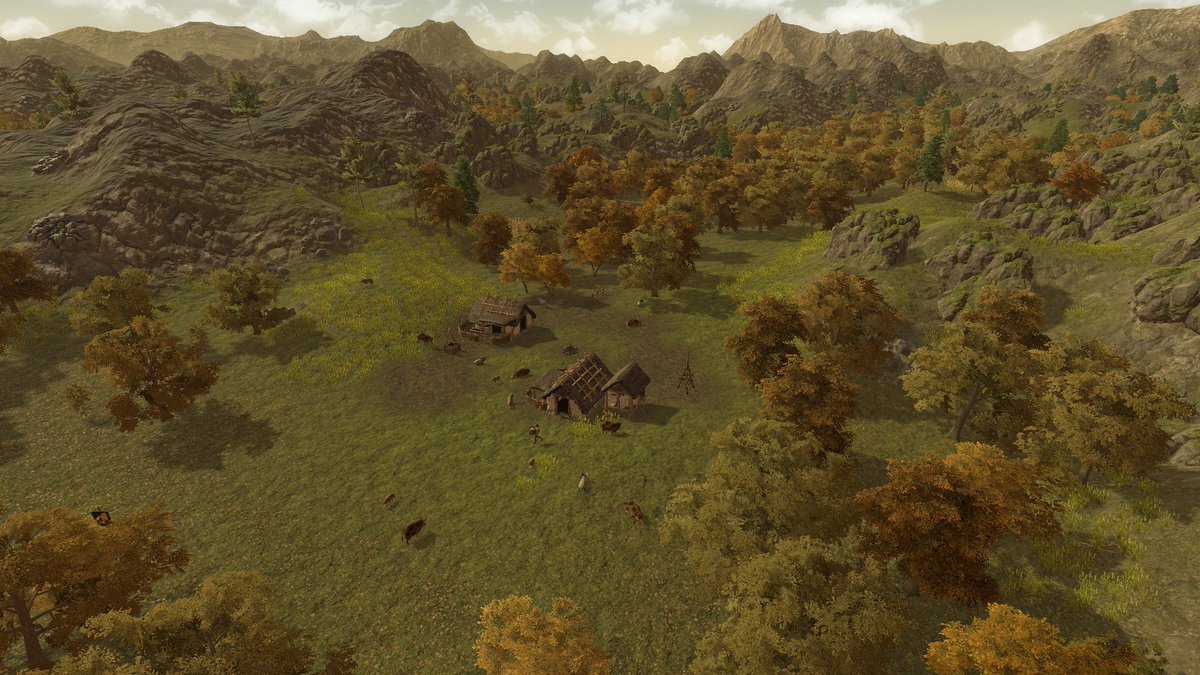 Nasafan5's tweet photo. Autumn and the animals are out in pasture getting the last of the good grass before winter.
#ImagiNations #History #Chalcolithic #Nasafan #nation #town #game #citybuilder #survival #bellbeaker https://t.co/dJ8zyjWRxk