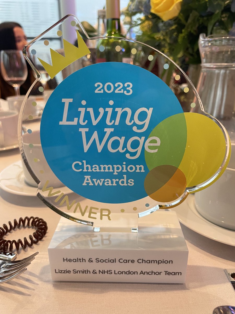 We won! Such a thrill. Thanks so much ⁦@LivingWageUK⁩ #LivingWageChampions for your support to the NHS in London. 83% of London hospitals on track for LLW, amazing, much more to do. ⁦@NinaHemmings92⁩ ⁦@NHSLocalGrowth⁩ ⁦@NHSEnglandLDN⁩ ⁦@CEO_DavidB⁩