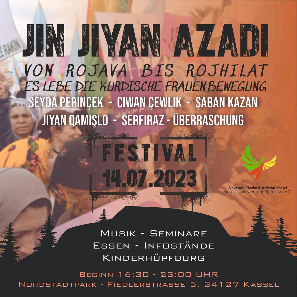NckKassel's tweet photo. Am 14.07 erwartet euch hier in Kassel ein Festival was ihr nicht vergessen werdet!
Seid dabei!

Es lebe die kurdische Frauenbewegung! https://t.co/H3m9nvBny6
