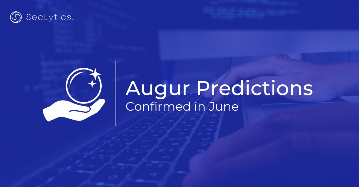 Check out some of the predictions that were confirmed last month: seclytics.com/blog/augur-thr… #cybersecurity #infosec #predictiveintelligence #threatintelligence #threatdetection #predictivethreatintelligence