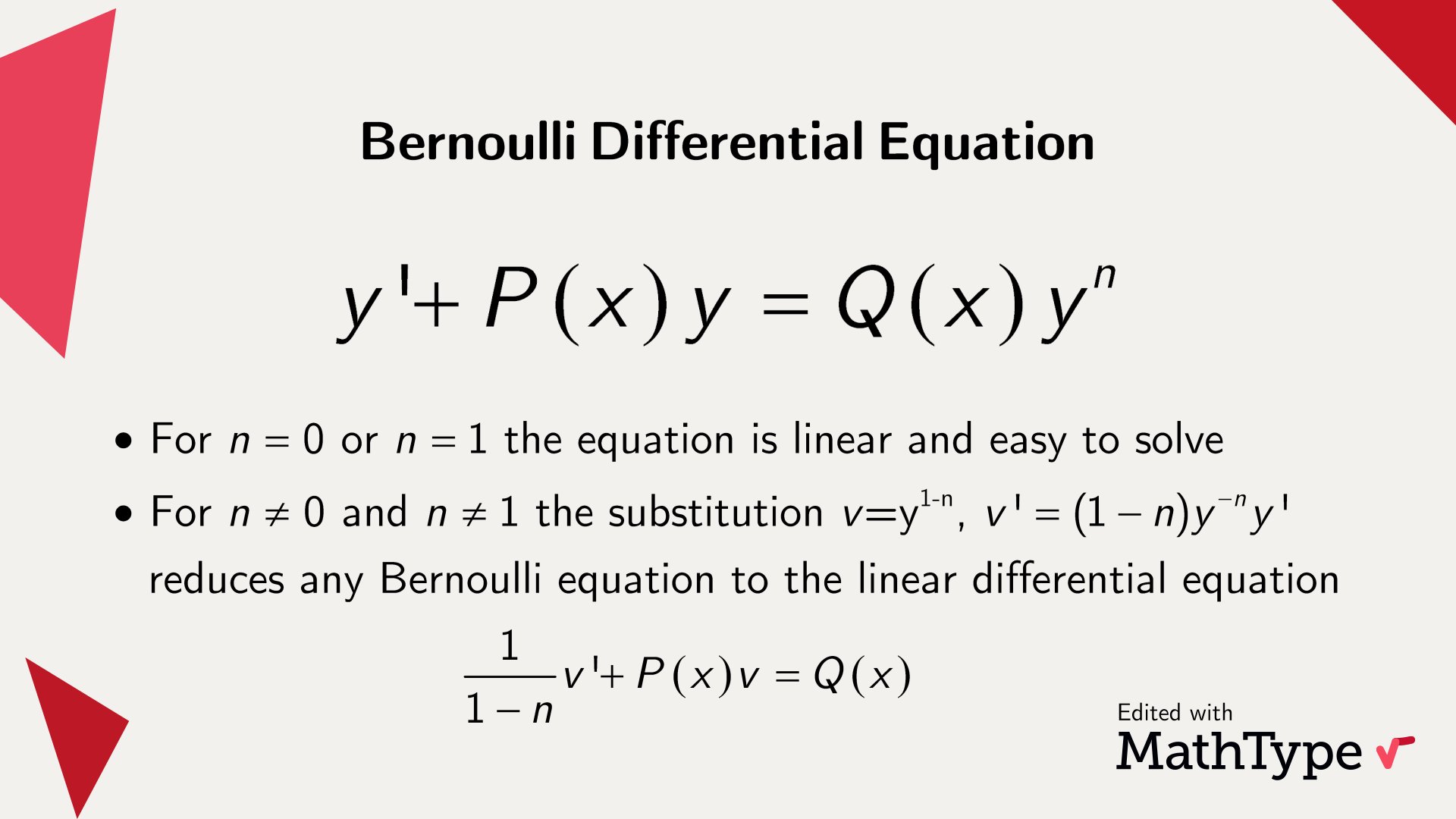 MathType On Twitter Bernoulli Equations Named After Jacob Bernoulli