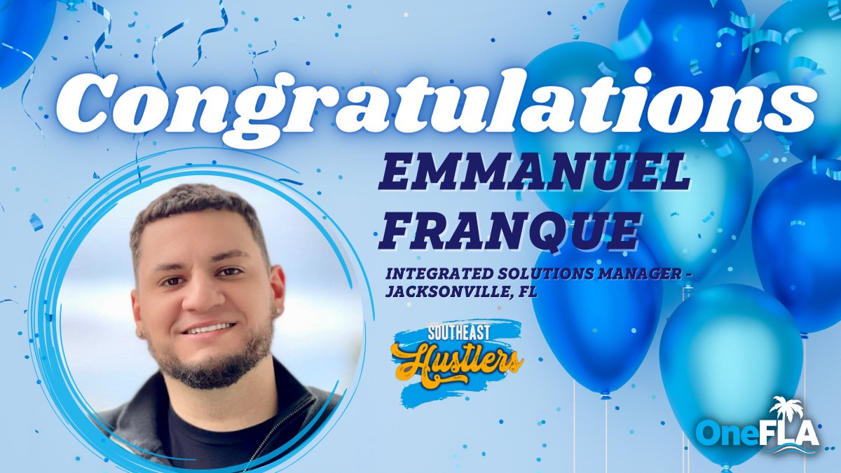 Congratulations to <a href="/EmmanuelFranque/">Emmanuel Franque</a> on your promotion 😎 We are so excited for you! #OneFLA 🌴 #LifeAtATT
#ItsAFloridaThing