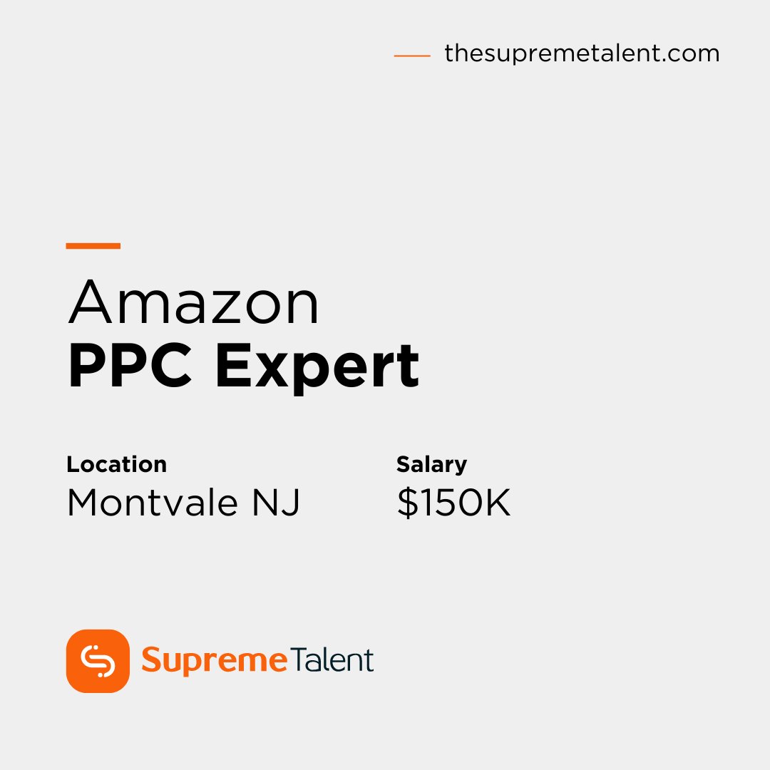 Our client, a private label eCommerce company, is seeking an Amazon PPC Expert.

Apply now: bit.ly/3IDbogB

#Amazonppcexpert #OperationsManager #eCommerce #applynow #jobpost #careeropportunity #hiringnow #supremesuccess #supremehiring #applywithsupreme