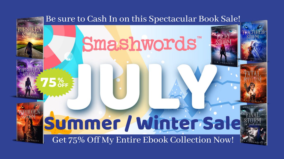 Don't miss this amazing book sale! Now is ur best chance to find my entire ebook collection for 75% off at <a href="/Smashwords/">Smashwords</a> as part of their Annual Summer/Winter Sale! Find my books and many more all month at smashwords.com/books/byseries…

#SWSale2023 #Smashwords #ARbooks #StormSeries