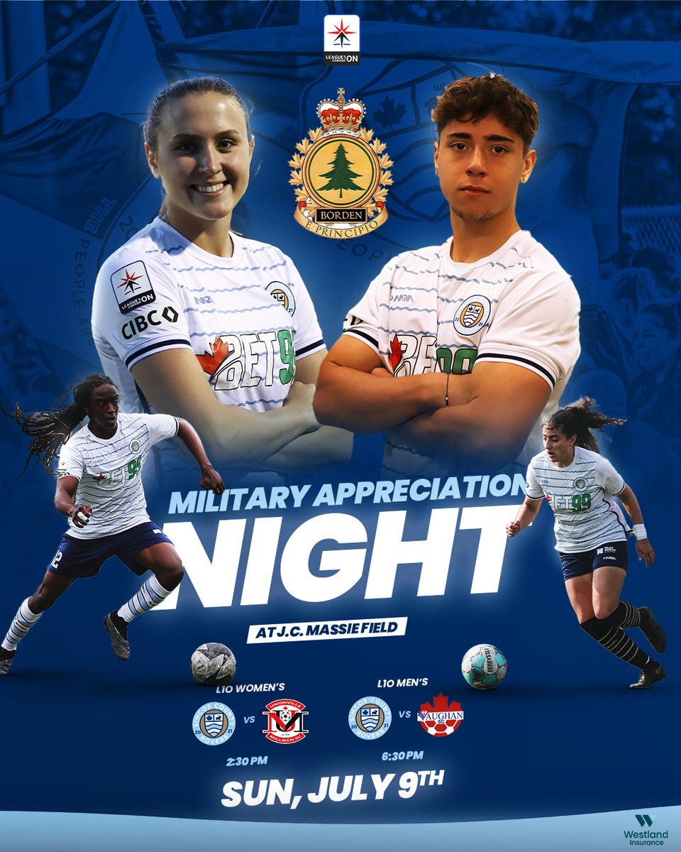 RoversFC_L1O's tweet image. Military Appreciation Night - Soirée homage aux militaires at J.C. Massie Field this SUNDAY! 🫡

Celebrate our veterans with the Rovers on Sunday, July 9th as we will be providing 150 complimentary tickets CFB Borden and family and friends!

#ThePeopleAreTheCounty #SCRFC #L1O