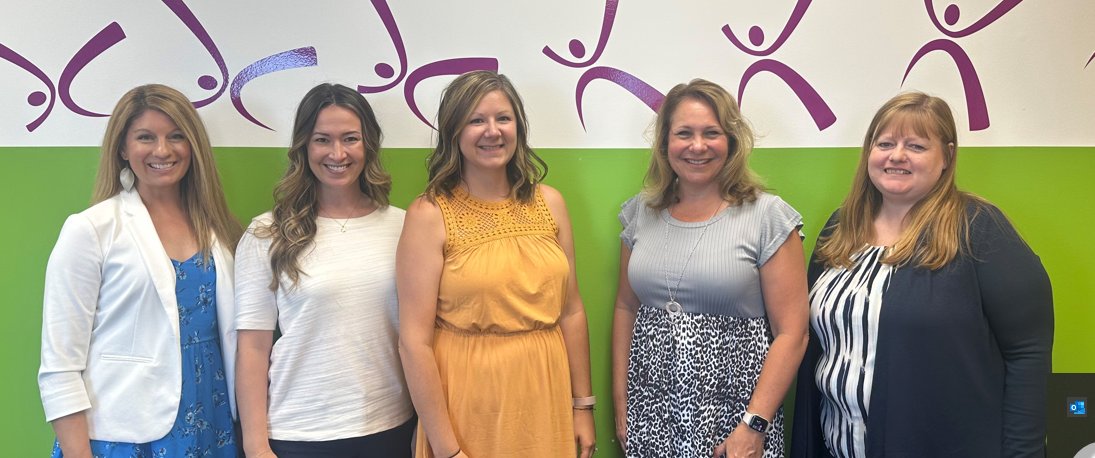 We welcomed new #EdPlus Staff today!  
Pictured (from left to right): 
Erin Lawson (Professional Learning Specialist
Emily Hilligoss (MTDS Specialist)
Sarah Browne (Math Specialist)
Renee Trotier (MLDS Specialist)
Shara Evans (PBIS Consultant)