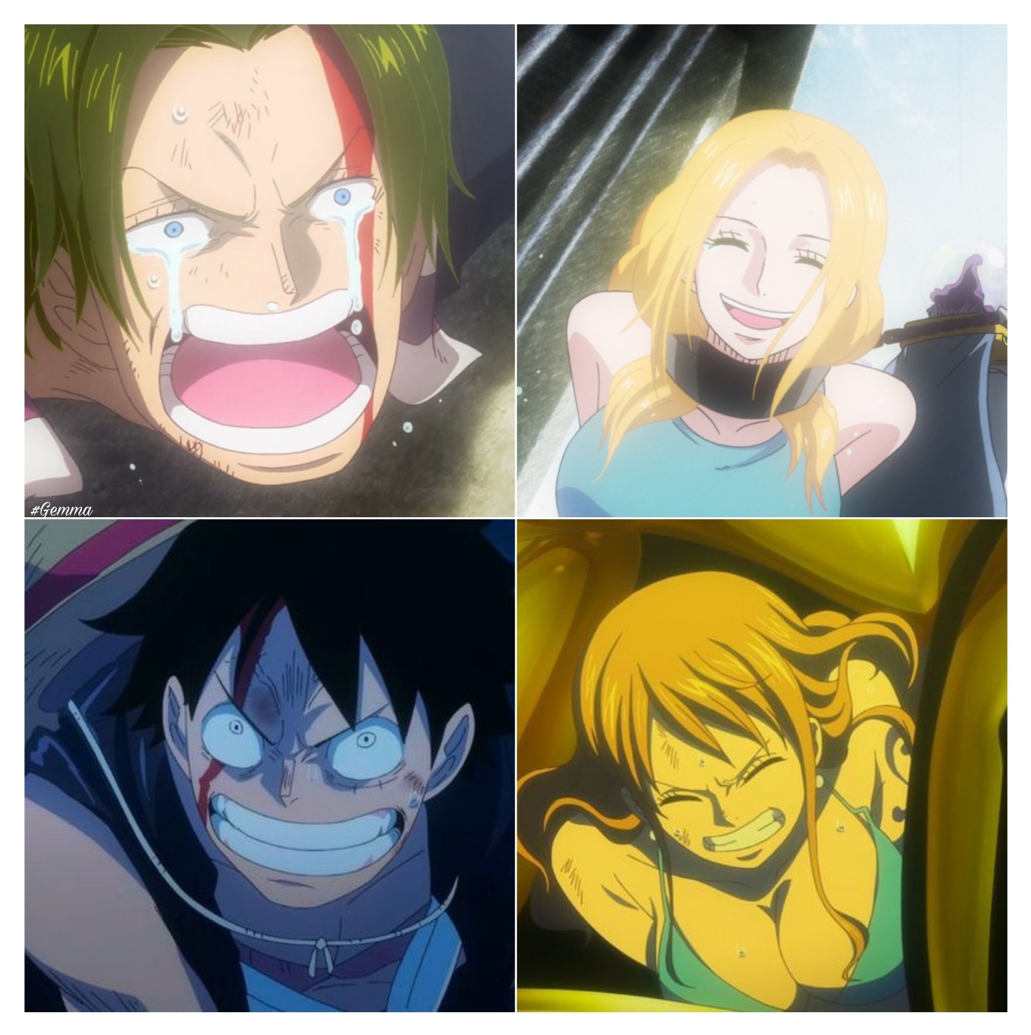 Luffy saves Nami and Carina from Tesoro - One Piece Film Gold