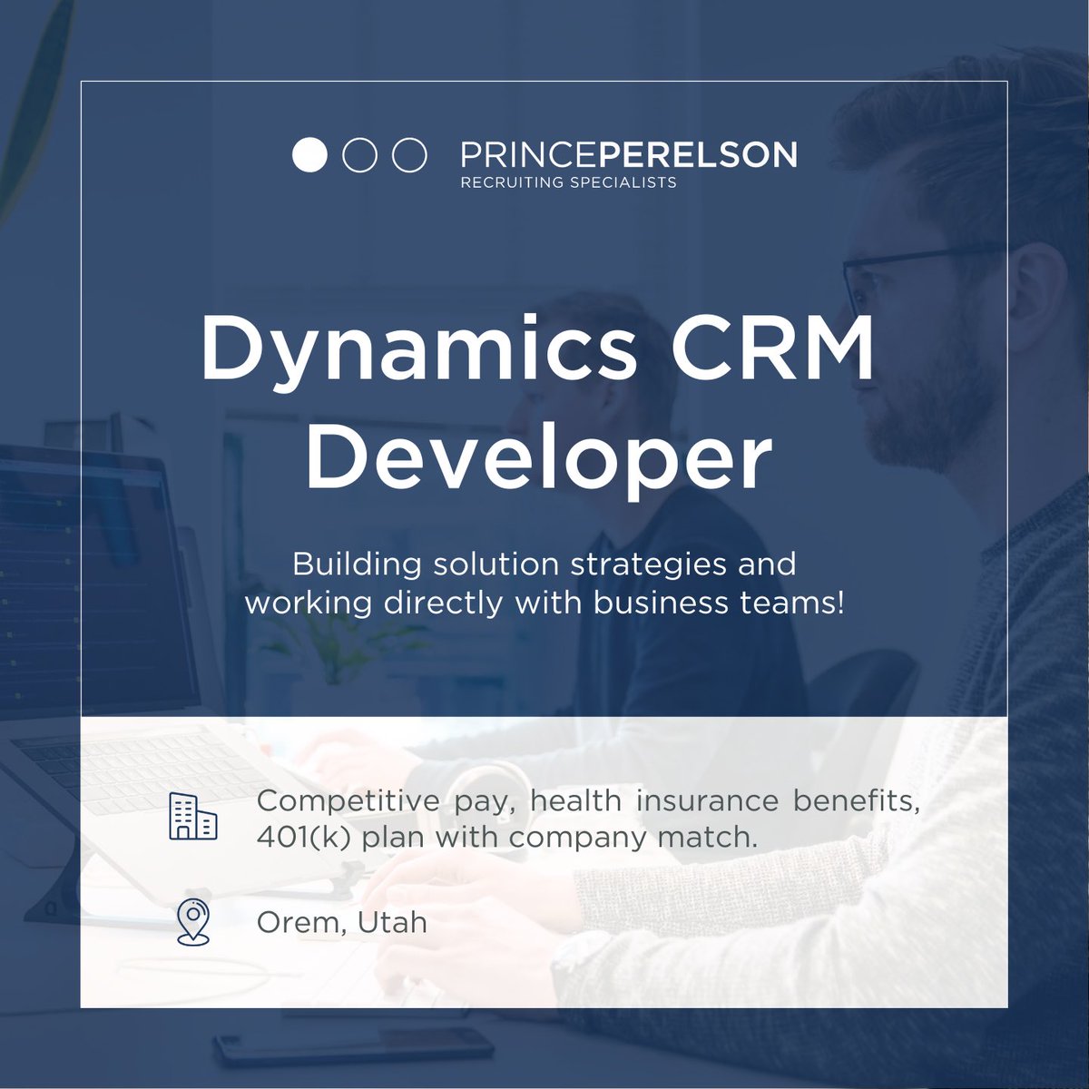 PrincePerelson's tweet image. We&apos;re seeking a dynamic team player to join one of our leading partners in Orem, UT. 

In this role: you&apos;ll create cutting-edge experiences, optimize customer lifecycle management, and drive success. To apply: perelson.com/careers/#/jobs…. #CRMDeveloper #TechJobs