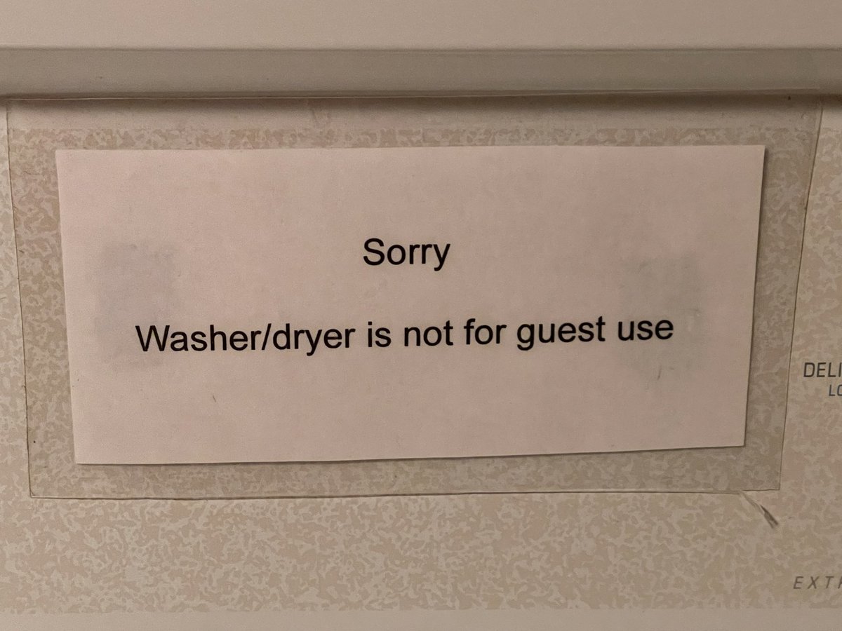 Ever been to short term rental house where the accessible washer and dryer are off limits to guests? One of the oddest signs I have seen in a house rental. #rentals #oddsigns