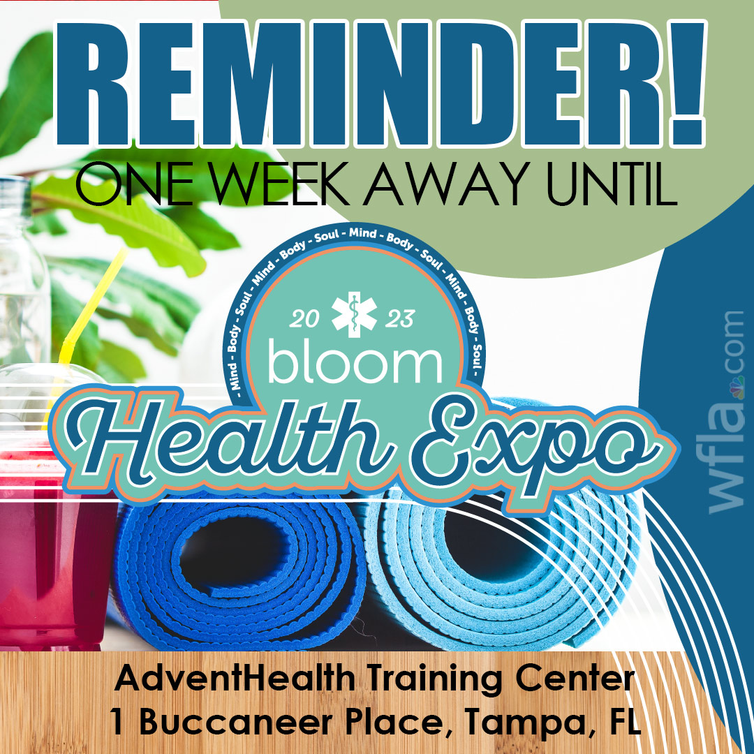 NEXT WEEKEND! Don't miss Gayle Guyardo and <a href="/Buccaneers/">Tampa Bay Buccaneers</a> legend Martín Gramática at <a href="/BloomTV1/">Bloom TV</a> 's free health expo! The event, inside the air-conditioned AdventHealth Training Center, will include health screenings, CPR classes, Bucs cheerleaders and more!  bit.ly/3NJv1X3