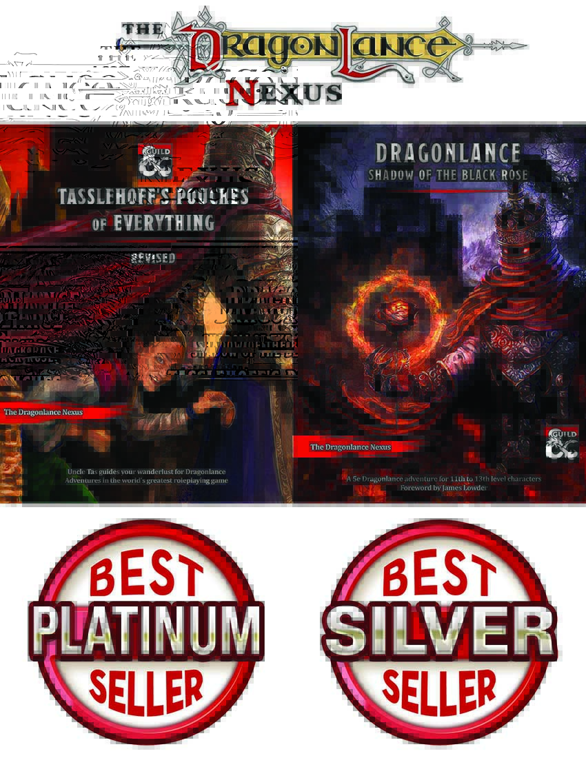 DLNexus's tweet photo. Huge news, Tas' Pouches hit Platinum, while Shadow of the Black Rose hit Silver in under three days on the @dms_guild! A huge thank you for all of your support and patronage. Maybe it's Soth on both covers? ;) 
https://t.co/FF30wr9Pd9
https://t.co/XcTaQHSOno https://t.co/0CrmYcYJZF