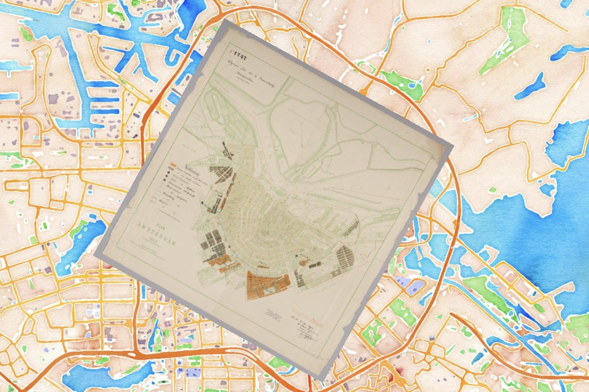 4/ @mapninja used Felt, IIIF.io, and Allmaps.org to georeference 1747 Plan van Amsterdam from the Conrad Collection on Dutch Waterways and share it on a digital map: felt.com/map/IIIF-Allma…