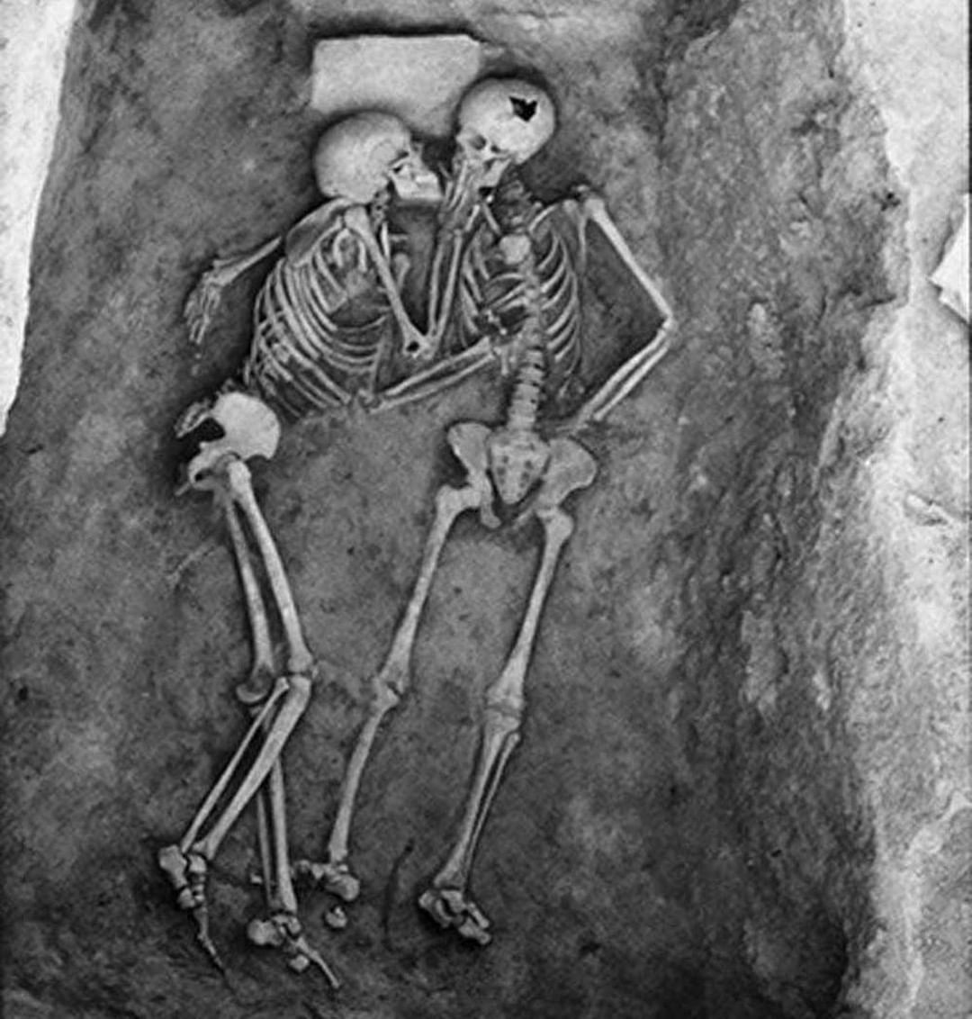 The Hasanlu Lovers are a pair of human remains that were discovered at the Teppe Hasanlu archaeological site in Iran.

The remains are believed to be around 2800 years old and were found in the city of Hasanlu, located in north-western Iran.

The city was destroyed by an unknown