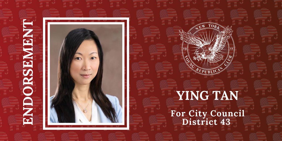 The New York Young Republican Club is proud to endorse Ying Tan for New York City Council District 43 in Brooklyn. 

We encourage all registered voters of District 43 to vote for <a href="/YingTanForNY/">Ying Tan</a> this November.

Read our full endorsement: 

nyyrc.com/endorsements/e…