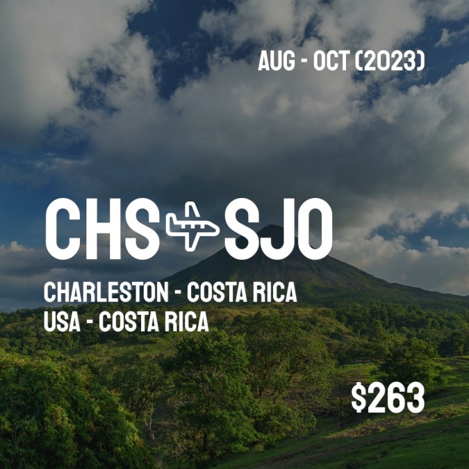 CHSCheapFly's tweet image. ✈️ Charleston (CHS) to Costa Rica (SJO) for only $263 (USD) roundtrip 💸
325 live dates on Adventure Machine. - get the app on iOS or Android #charleston #charlestonsc #charlestonlife #charlestonphotographer #charlestonliving